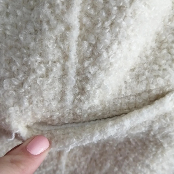 Club Monaco Sherpa Wool Blend Cream Zip Up Blazer Size 4 - Picture 9 of 16